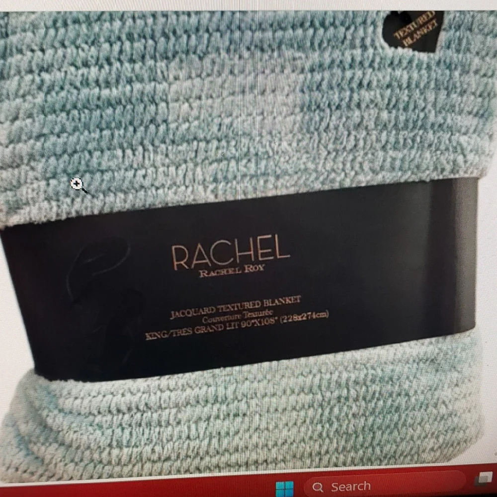 RACHEL Rachel Roy King/Queen Textured Blanket - Soft Blue King